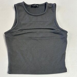 White Fox Tank Top with Cutout